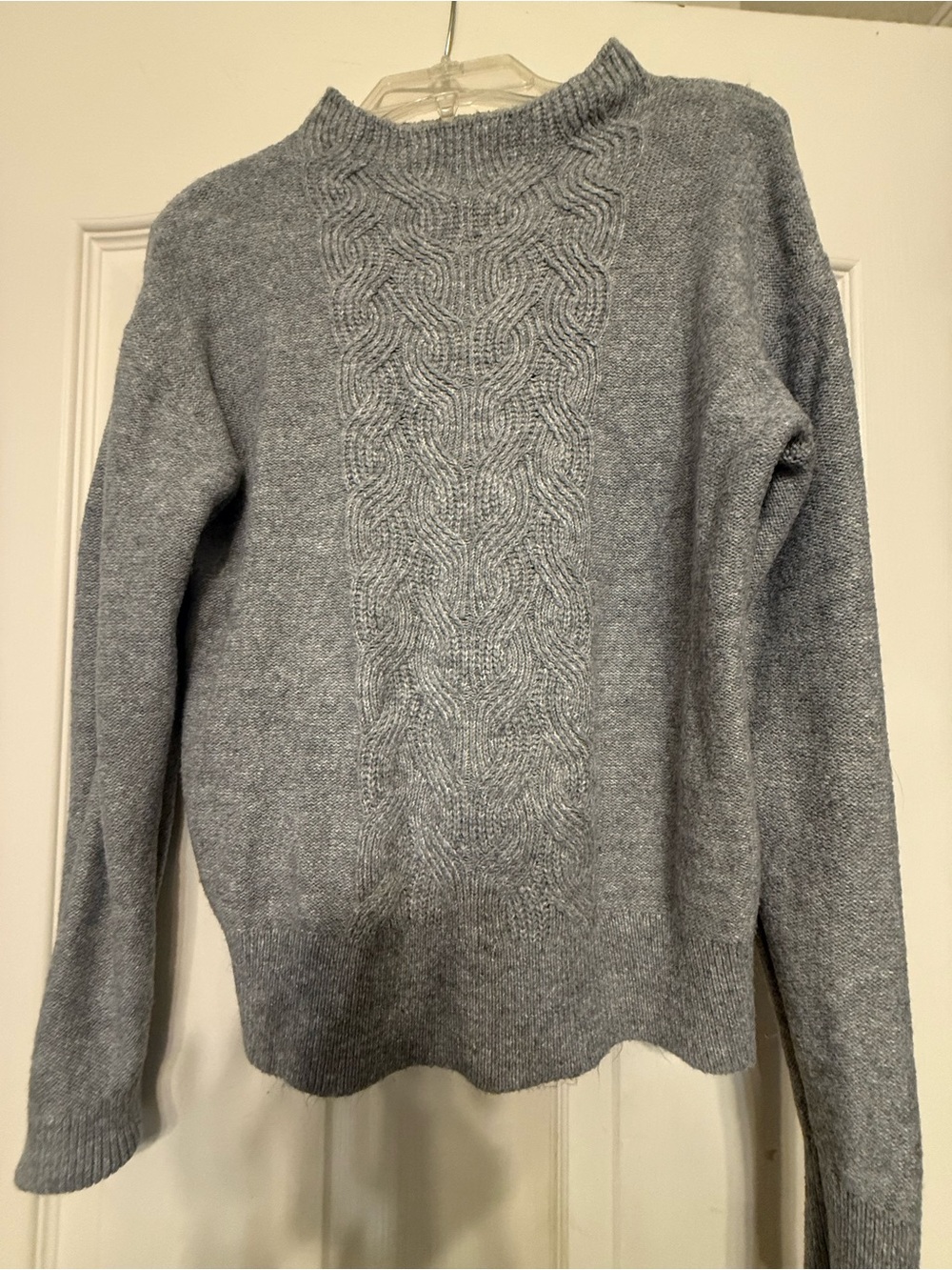 Women’s  Cable-Knit Crewneck Sweater - Gray